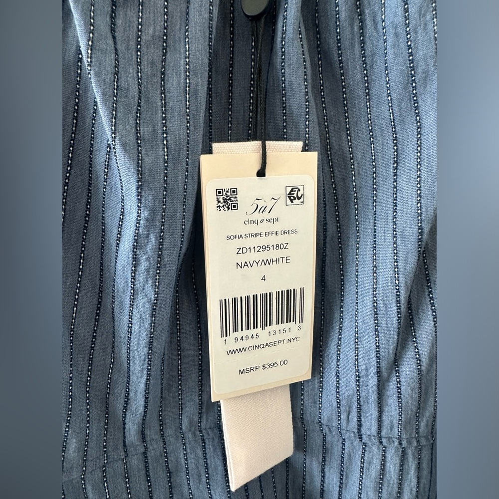 cinq a sept Blue Striped Midi Dress - Picture 8 of 10